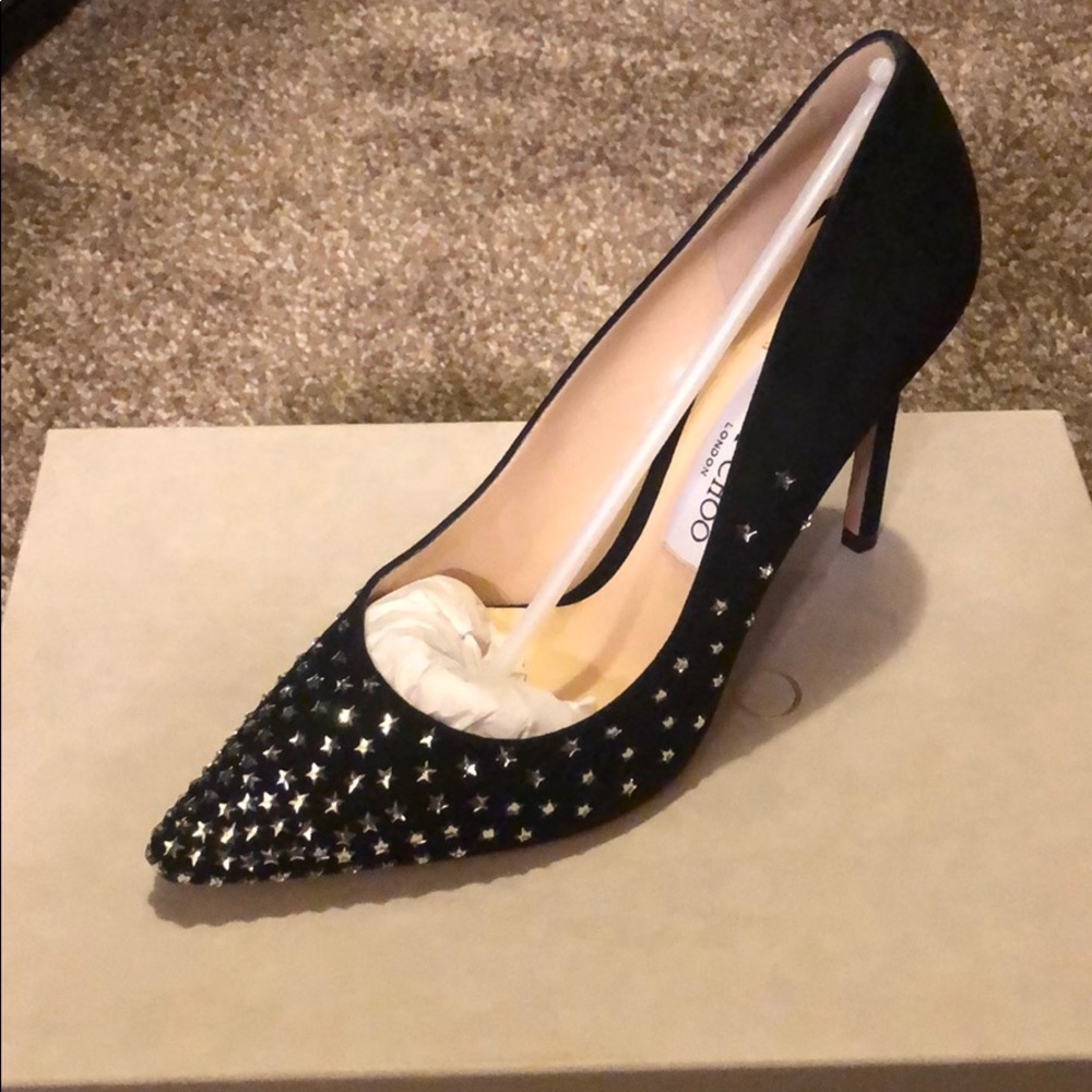 Jimmy Choo ROMY 100 CRYSTAL SUEDE PUMP